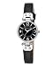 Anne Klein Women's 109443BKBK Silver-Tone Black Dial and Black Leather Strap Watch