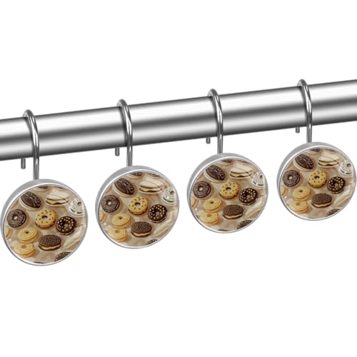Anneaux rideau de douche donuts cristal marron pour tringle qui coince - 3