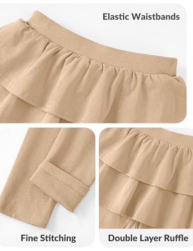 Witwot 2 Pack Toddler Girls Tutu Leggings Baby Girl Cotton Pants with Ruffle Skirt Size 18M-5T4