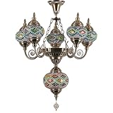 Lámparas Colgantes de Mosaico Turco de 6 Luces, ba