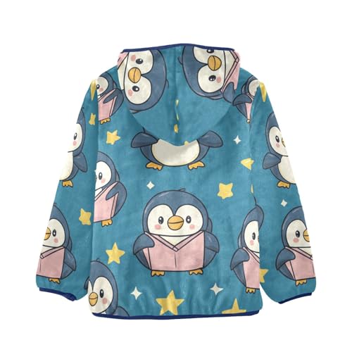 Cute Penguin Girls Fleece Jacket Girls Fall Jacket Girls Zip Up Hoodie Girls Sherpa Jacket 2-10T2