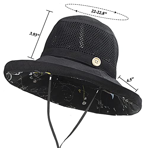 Sombrero de verano ancho para mujer con protección UV miniatura 4