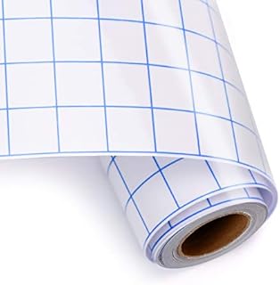 Transfer Tape for Vinyl YRYM HT - 12" x 12 Feet (30.5 * 366cm) w/Blue Alignment Grid Medium Tack Vinyl Transfer Tape Roll for Decals,Signs, Windows,Mug