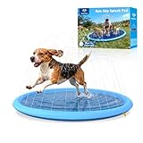 Flying Paws 100cm Hund Spritzmatte - 0,55mm Robustes Sprinklerbecken, Outdoor Wasserspielzeug für Sommer, Gartenparty Haustier Springbrunnen Matte