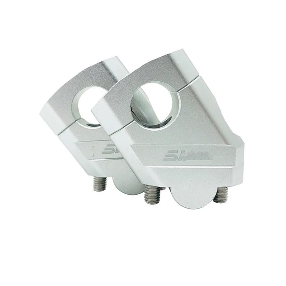 Abrazadera manillar moto universal de 28mm ajustable en aluminio plateado 8