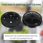 UOIENRT Protection contre les éclaboussures, Ensemble de baffles de remplacement, Unité d'élimination des déchets alimentaires, Bouchon d'évacuation des écailles de cuisine pour les déchets Roi, InSink-Erator, GE, 4 Pcs, noir, 3-1/8 pouce