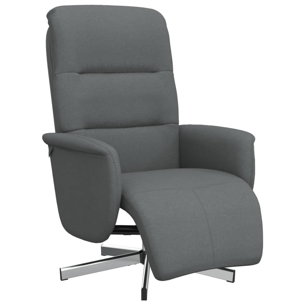 Relaxsessel mit manueller Liegefunktion und Fußstütze, 360 Grad drehbarer Fernsehsessel aus Stoff, Polstersessel für Wohnzimmer, Ruhesessel Dunkelgrau, 71 x 84 x 105 cm