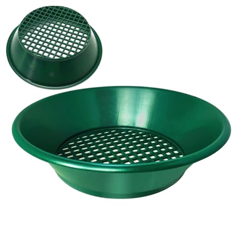 kaiop Batea De Oro | Batea De Minería para Exteriores para Buscar Oro | Clasificador Metálico De 35 Cm para Exteriores Aficionados Geólogos Principantes Playa Búsqueda Tesoros Recreación