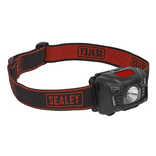 Sealey HT102R Rechargeable Head Torch 3W SMD LED with Auto-Sensor,Red-