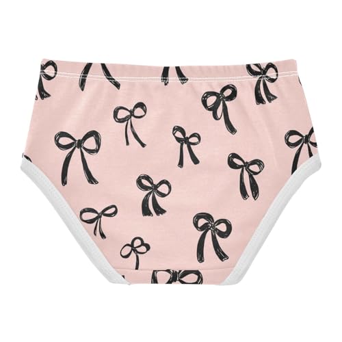 Wusikd Black Bow Girls' Underwear Cotton Girls Briefs Soft Toddler Underwear 2T2