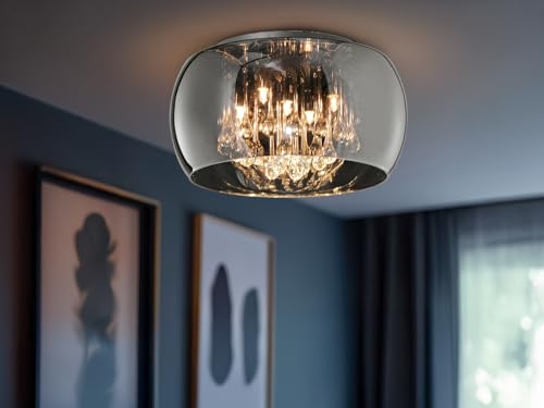 Trio Lampada Da Soffitto In Vetro Fumè Vapore - 6