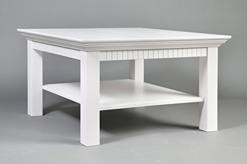 clever-moebel Couchtisch im Landhausstil 76x76cm, Beistelltisch (weiß)