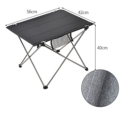 Table de camping portable pliable noire pour éviter le sol instable - 5