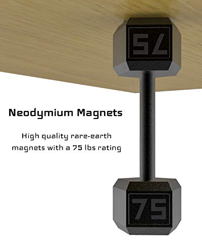 GMW Gun Magnet War Door II Series 1-Pack | 75 lbs. Rating | Rubber Coated Magnetic Gun Mount | Easy Release Under Car, Truck, Desks, Safes, and Walls | Concealed Gun Holder for Handgun, Pistol, Rifle