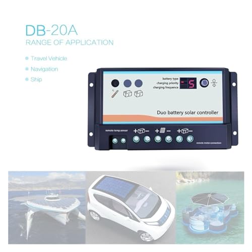 Régulateur solaire deux systèmes de batteries avec commutation automatique 20A DB-20A