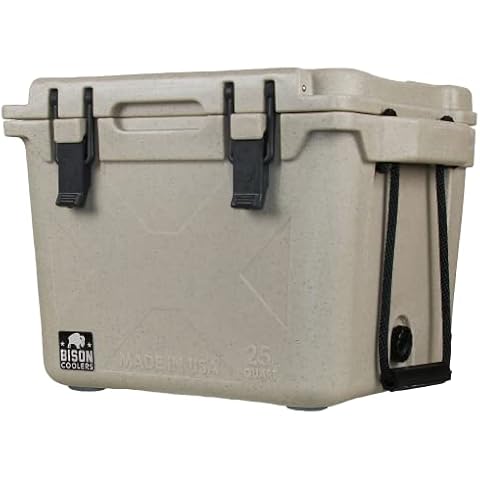 Bison 25 Quart Hard Cooler, Camping Cooler, Fishing Cooler, Insulated Cooler, Boat Cooler, Rotomolded Cooler, Ice Chests, Camping Coolers, Marine Cooler, Hard Shell Cooler Cover