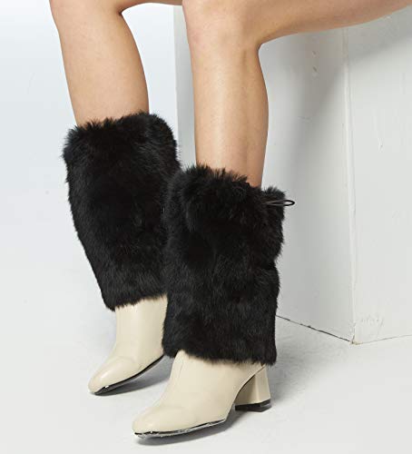 Image of Fur Story Fur Leg Warmers Real Fur Rabbit Winter Leggings Boot Toppers for Women