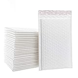 6x10 Inches Matte White Self Seal shipping Padded Envelopes Poly Bubble Mailers, Pack of 50