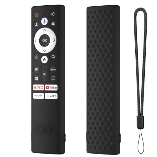 Image of Oboe Silicone TV Remote Cover Compatible with Acer Tv Remote Advanced I Series /V Series /H PRO Series Tv Remote Protective Case with Remote Loop (B-Black) [Remote NOT Included]