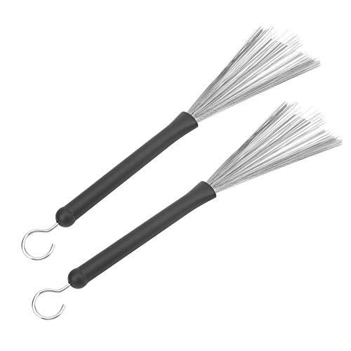 Escova de tambor 2 peças Escova de fio de aço inoxidável retrátil com cabo de borracha confortável a