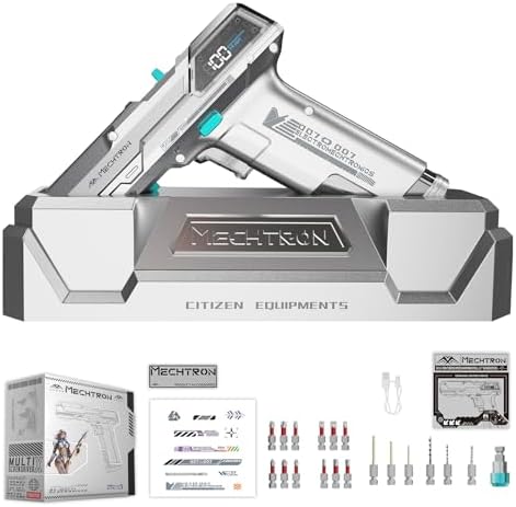 Gifts for Men - Cyberpunk Gun-Shaped AI Smart 8V Dual-Speed Hamme...