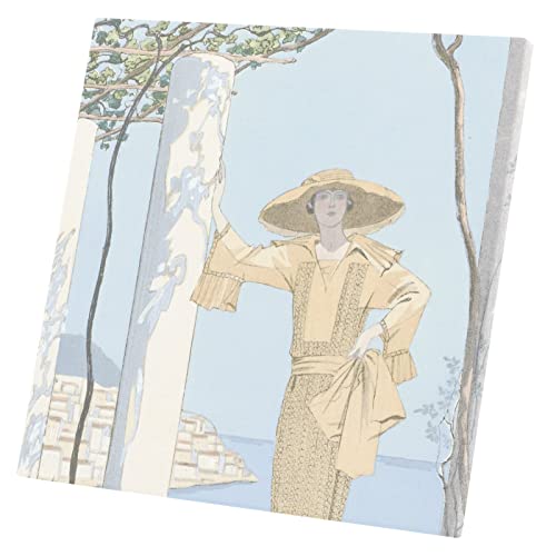 Tableau déco Art Déco 60x60cm avec élégante robe d'été