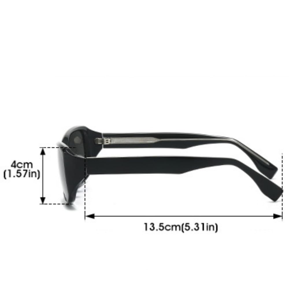 Gafas de sol de moda Polygon Rectangle UV400 con lentes degradadas verdes, talla M