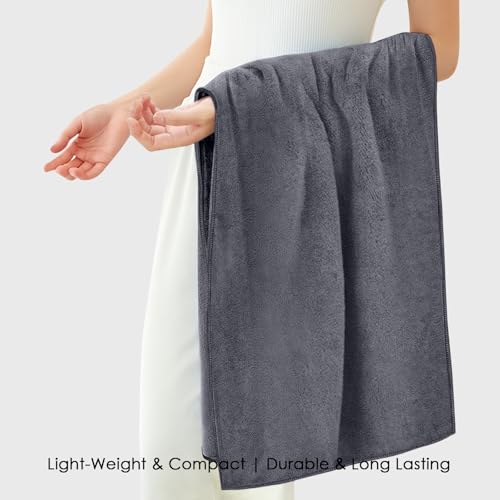 Image of HOUSSE Premium Microfiber Bath Towel - Extra Large 75x150cm Quick Dry Towels for Women Men & Kids | Super Soft Plush 550 GSM | Ultra Absorbent for Home Swimming Sports & Travel (Charcoal Grey)