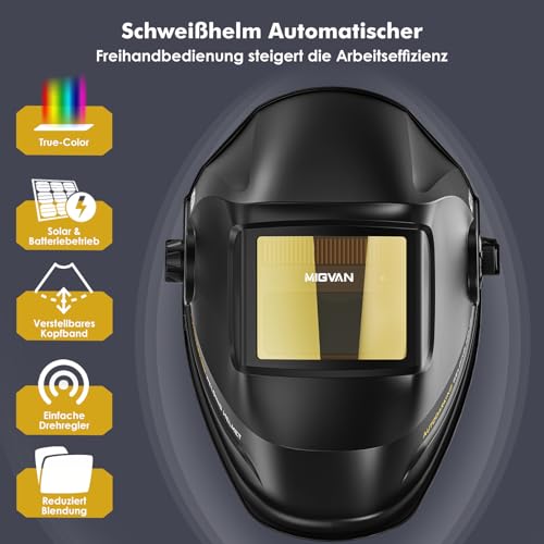 MIGVAN Automatischer Schweißhelm mit True-Colour