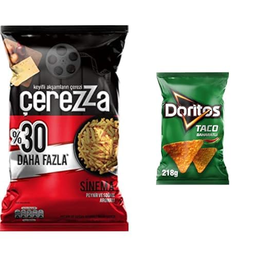 Çerezza Sinema Peynir & Soğan Parti Boy 170 Gr x1 + Doritos Taco Baharatlı Mega Boy 218 g x1