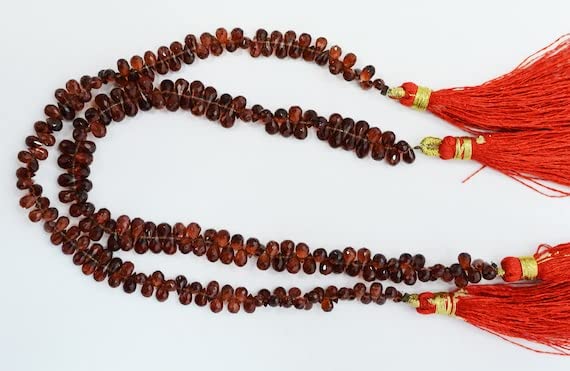 Garnet faceted tear drop beads pour réparer et personnaliser vos bijoux