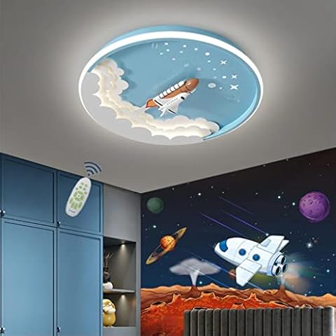 LED Dimmable Children's Ceiling Light Cartoon Rocket Design Ceiling Lamp 72W Cover