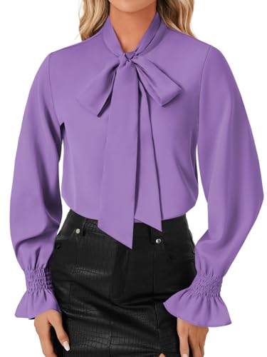 Image of LYANER Women's Bow Tie Neck Business Work Blouse