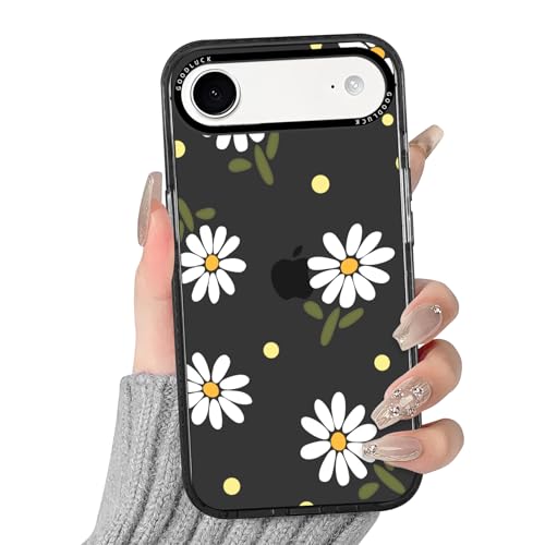 Yirlbey Transparent iPhone Air 6,5 tum fodral, estetisk blomma krysantemum motiv söt tecknat fodral för kvinnor, flexibel silikon PC-baksida stötsäker för iPhone 17 luftfodral