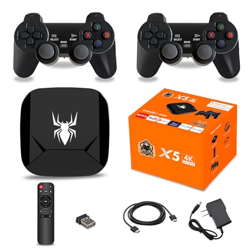 X5 Game Stick 4K 64G 20000 + Juegos Retro Consolas de Videojuegos Controlador inalámbrico Dual HD Compatible HD Mini TV Box para Android