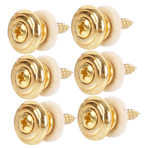 Yardwe Metal Guitar Strap Buckle 6 Pcs Guitar Strap Nails Locking Mechanism Easy to Use