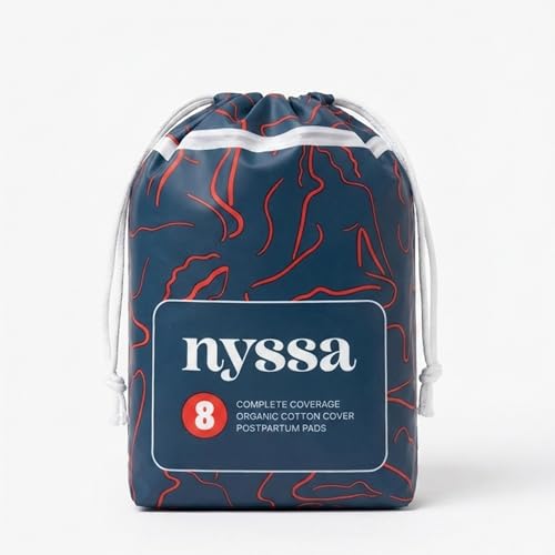 Image of Nyssa Postpartum Pads, 16 inch Long, Ultra-Absorbent Organic Cotton, 2 Pack (16 Pads Total)