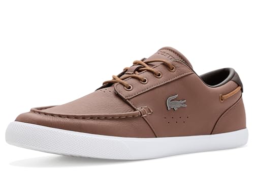 Lacoste Mens Bayliss 2.0 Leather Sneakers Brown/Dark Brown 10 Medium
