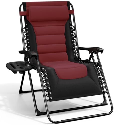 Nestl Outdoor Padded Zero Gravity Chair, Patio Lounge Chair Outdoor