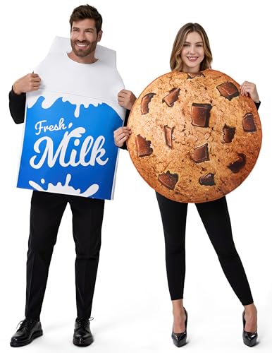 Spooktacular Creations Adult Couple Cookie & Milk Costume for Halloween