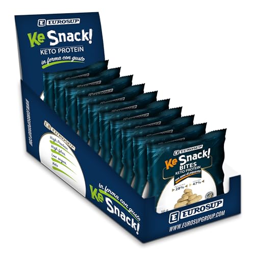 Eurosup – KE SNACK! BITES - Snack Proteico – Semi di Papavero - Espositore da 10 bustine - Keto - Low Carb – High Protein - High Fiber