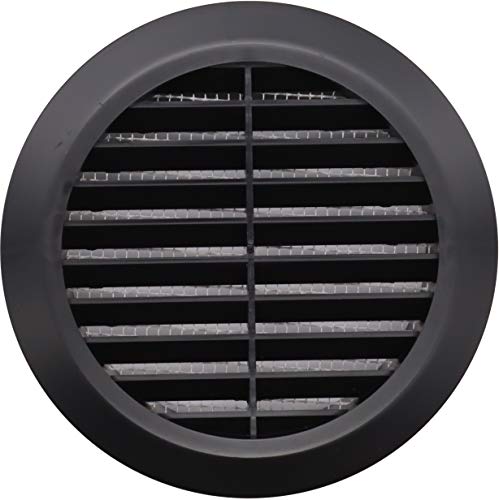 Vent Systems 4'' Inch - Black - Soffit Vent Cover - Round Air Vent Louver - Grill Cover - Built-In Insect Screen - Hvac Vents For Bathroom, Home Office, Kitchen #TOP1