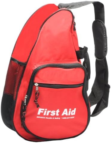 MFASCO First Aid Bag Sling Bag Red Deluxe Empty Each