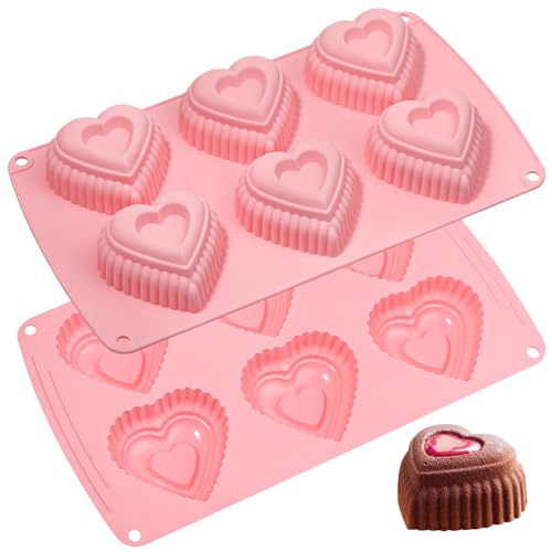Moule à gâteau silicone cœur Webake 6 cavités pour mini cake muffin et chocolat