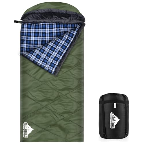 AGEMORE Saco de Dormir XL Franela de Algodón con Capucha