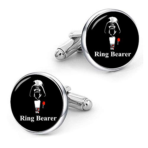 Kooer Classic Stylish Star Cuff Links Ring Bearer Wedding Cufflinks Gift for Men (Ring Bearer)