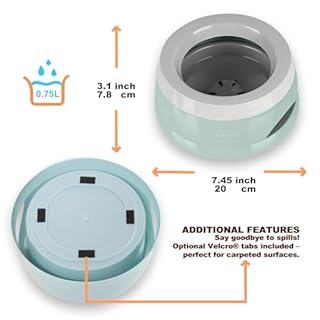 GIYOXIMA Pets No-Spill Slobber Stopper Water Bowl,Splash Proof Drinking Bowl for Home and Travel,No Messy No Drip No Sloppy Water Bowl for Sm-Med Dogs/Cats/Pets 25OZ