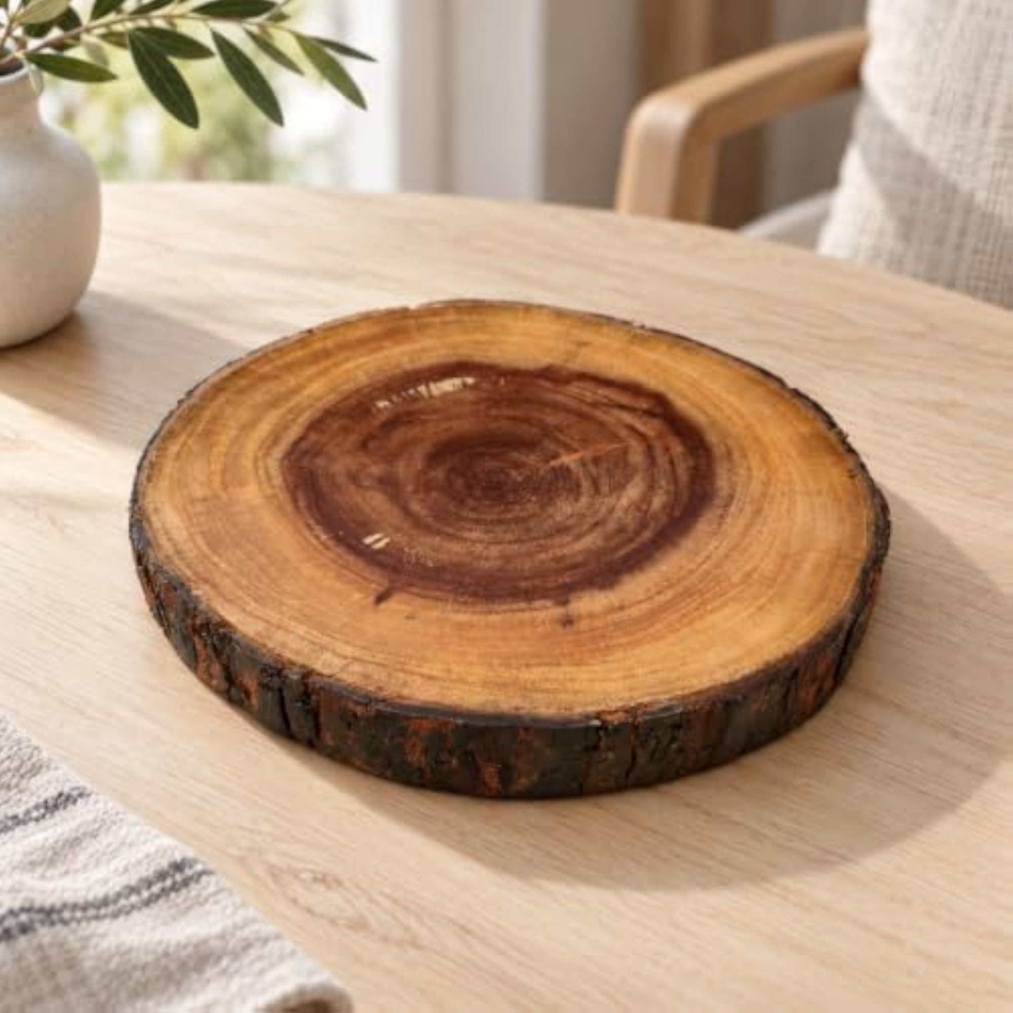 Multipurpose Natural Slice Wooden Coaster & Hot Pot Stand