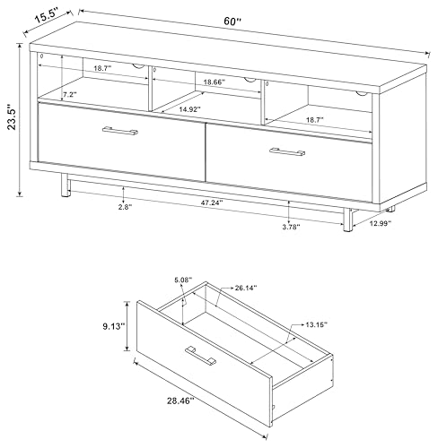 Coaster Home Furnishings Casey Contemporary 2-Drawer Engineered Wood 60" TV Stand Cappuccino 701973
