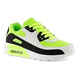  FiveSix Herren Damen Sportschuhe Dämpfung Sneaker Laufschuhe Weiss/Schwarz/Grün-M EU 43